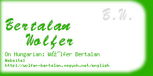 bertalan wolfer business card